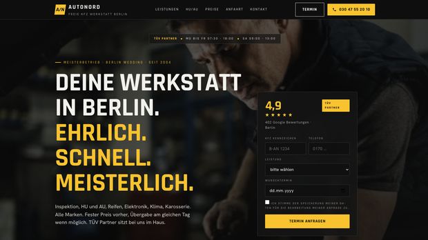 KFZ-Werkstatt Website von Elyoss